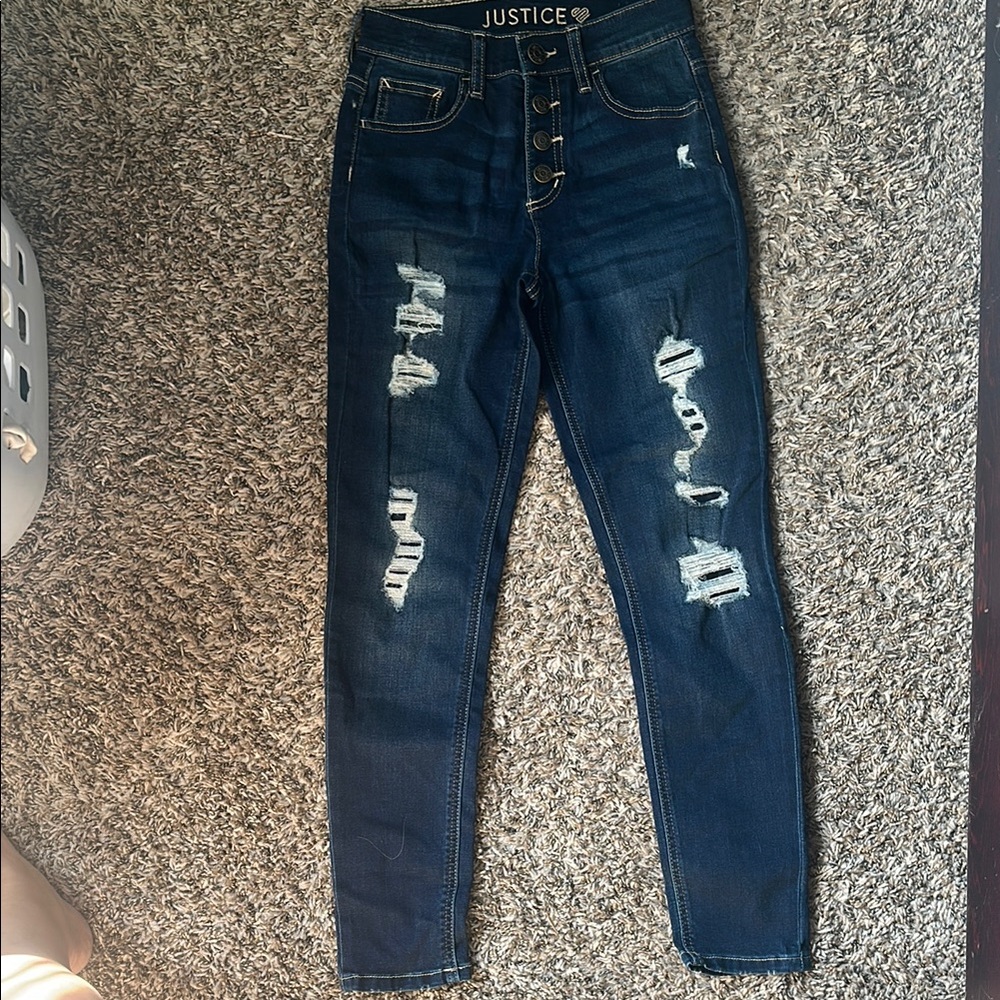 Justice Blue High Rise Jeans